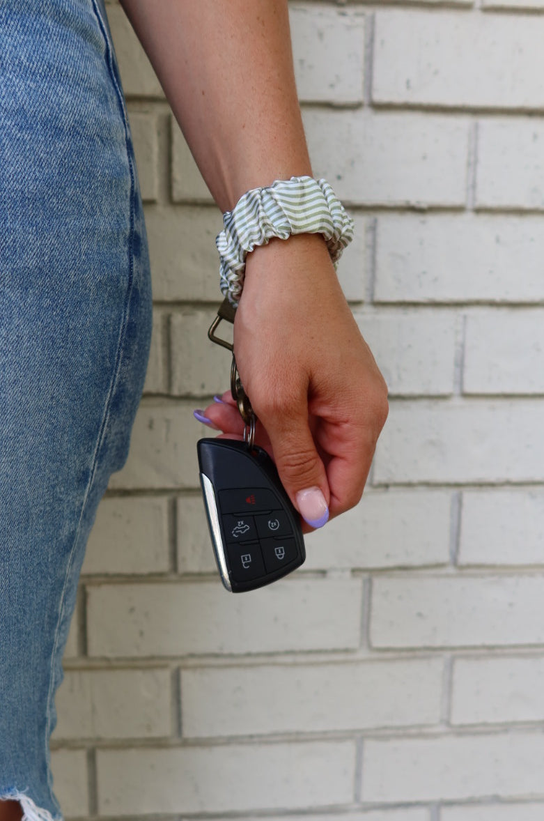 Green Stripe Keychain