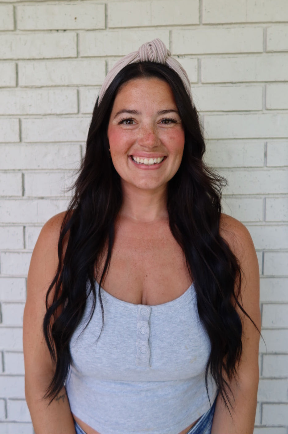 Oatmeal Wavy Knot Headband