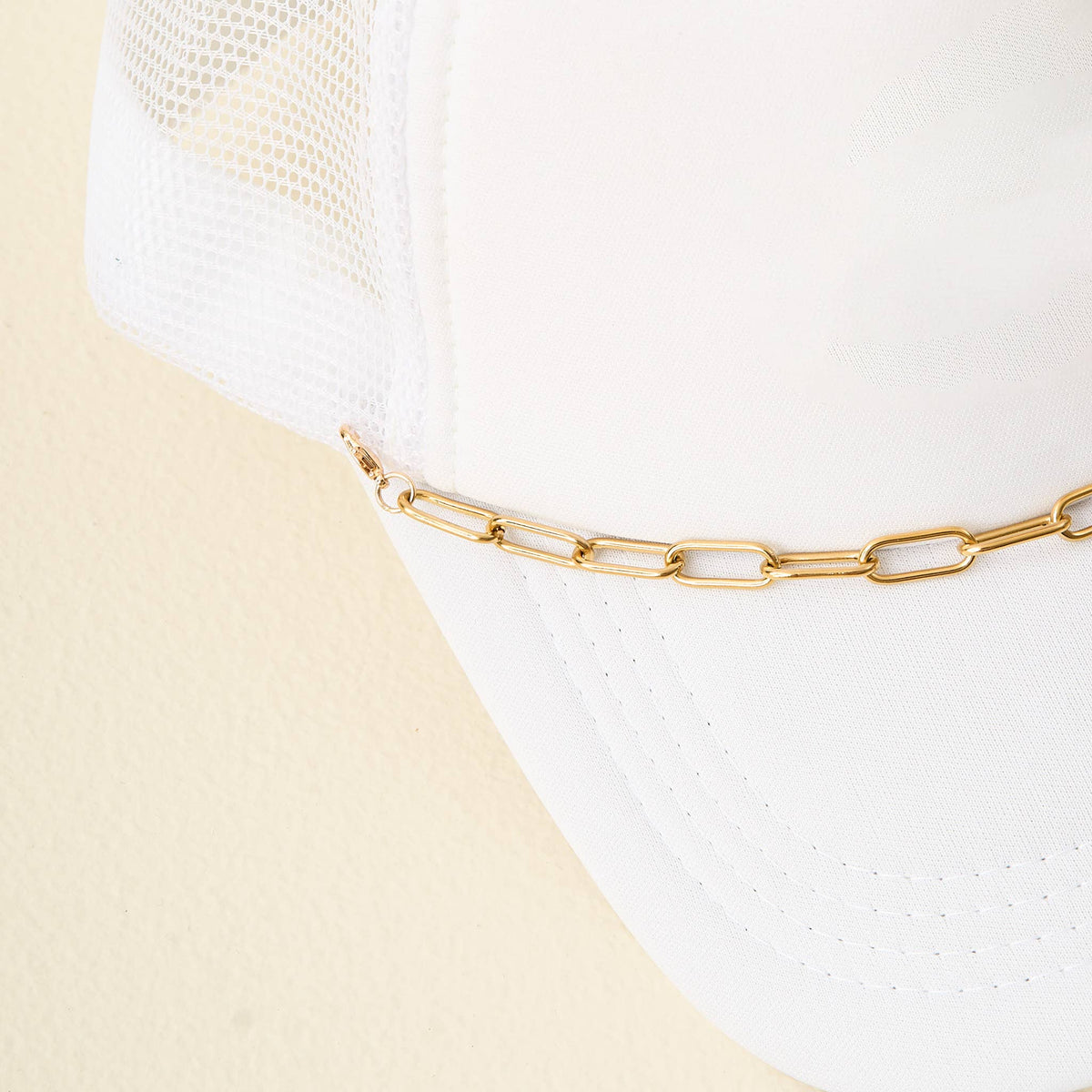 Trucker Hat Chain-Paperclip Chain-Gold