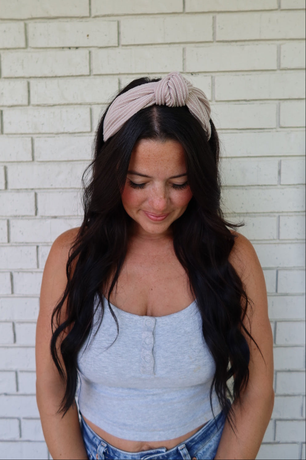 Oatmeal Wavy Knot Headband