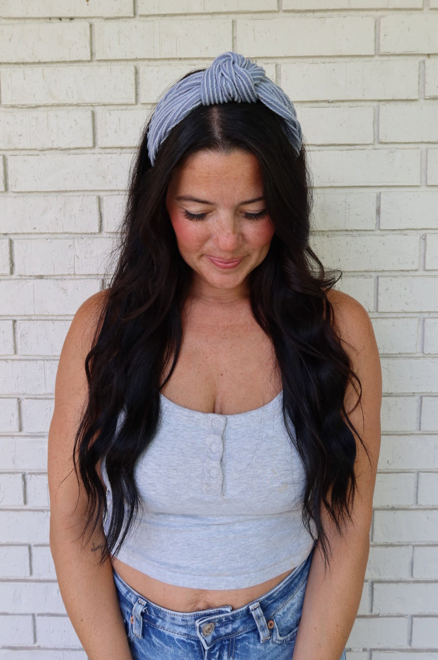 Blue Wavy Knot Headband