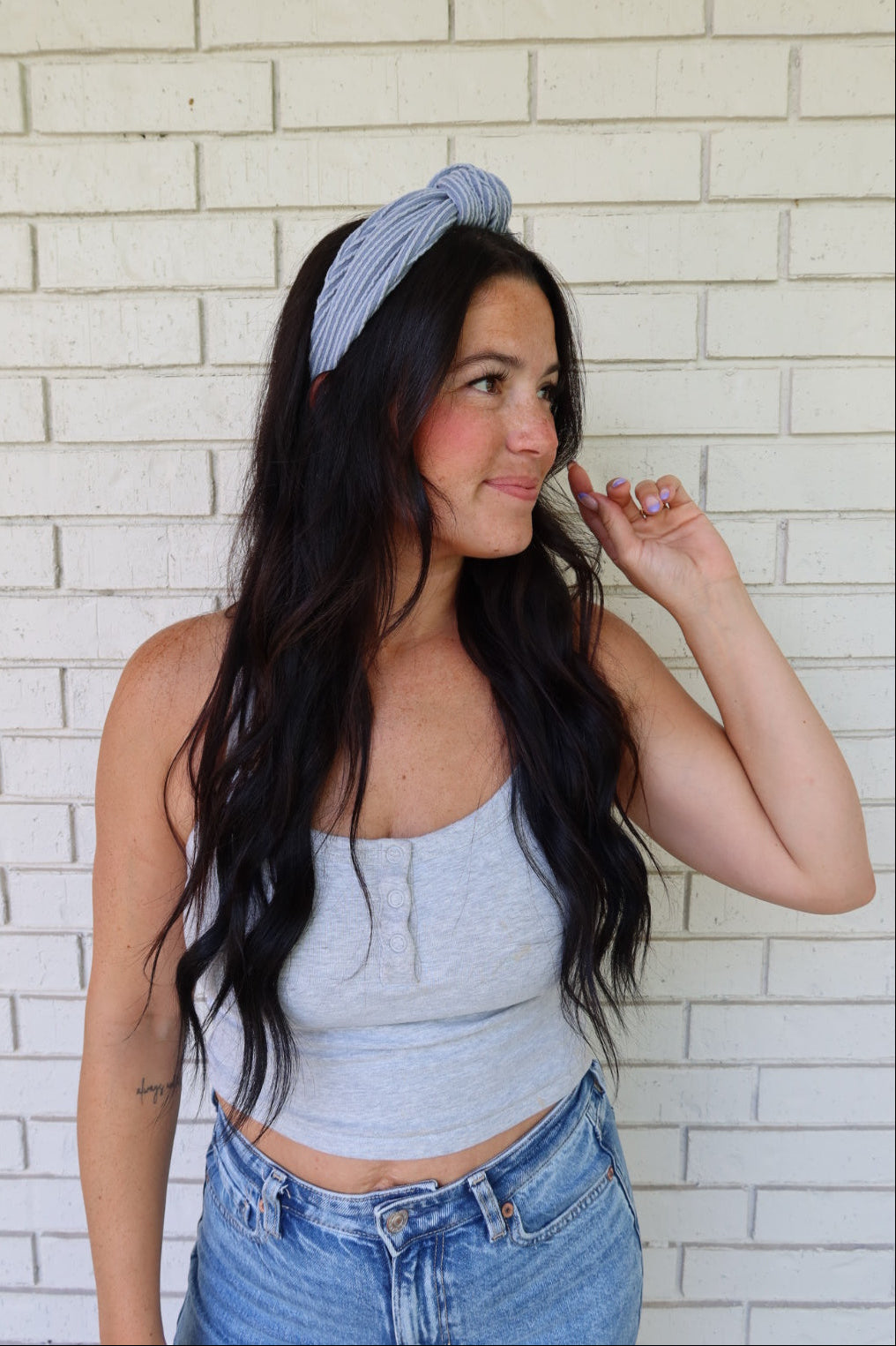 Blue Wavy Knot Headband