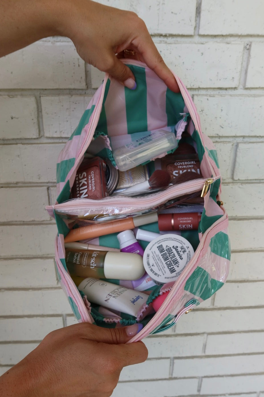 Stripe Makeup Bag