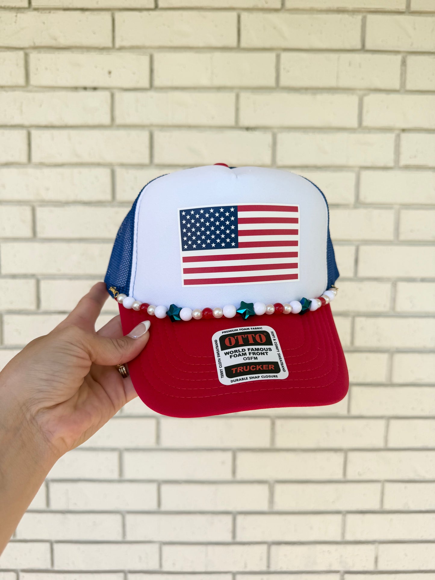 Beaded Flag Trucker