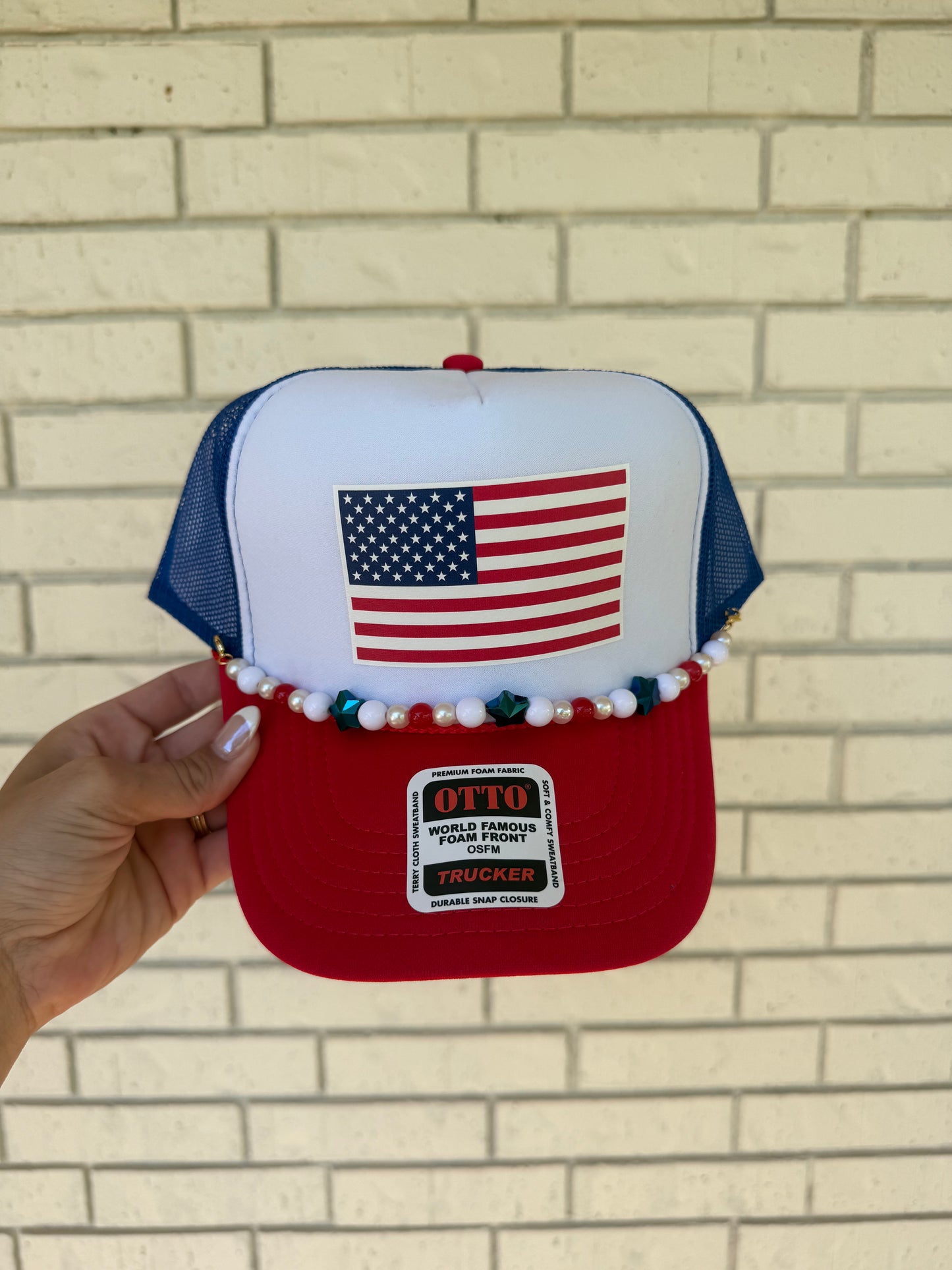 Beaded Flag Trucker