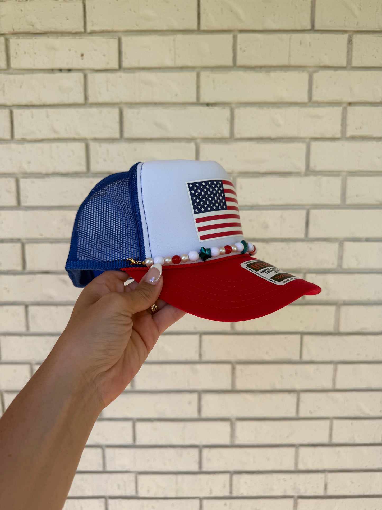 Beaded Flag Trucker
