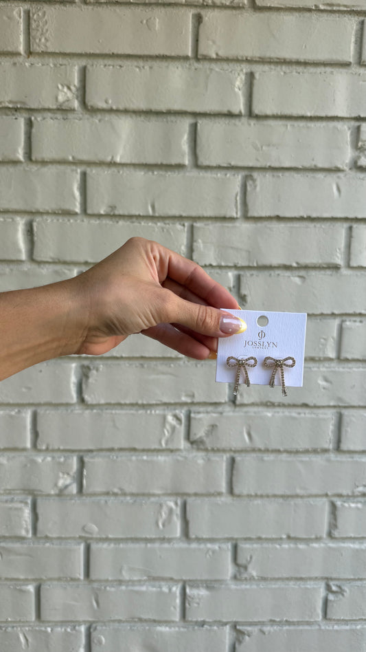 Diamond Bow Earrings